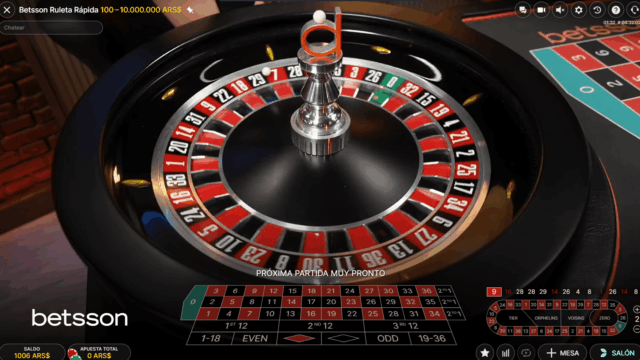 Bolita rodando por la ruleta rápida