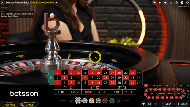 Tablero betsson ruleta rápida