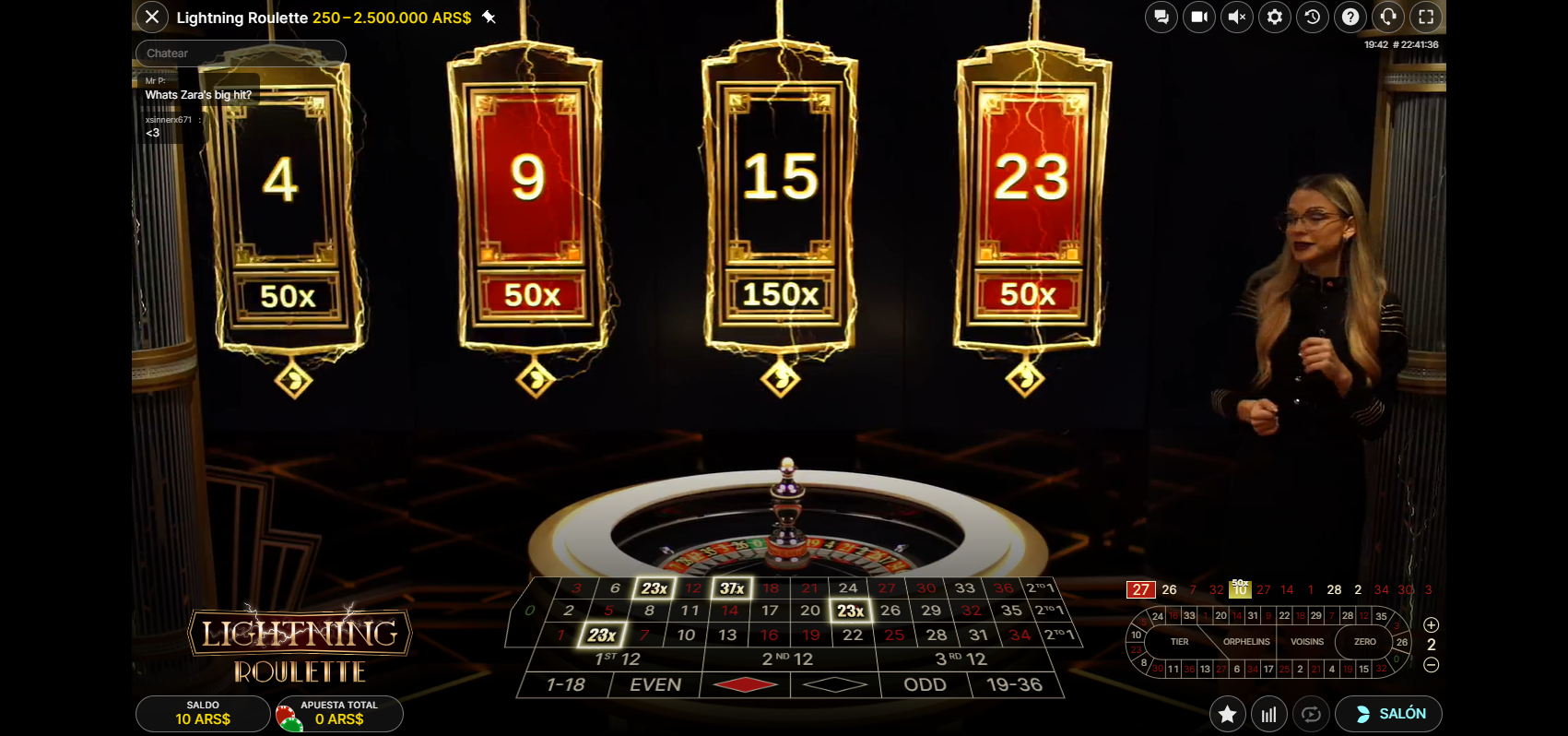 Lightning roulette en betfun