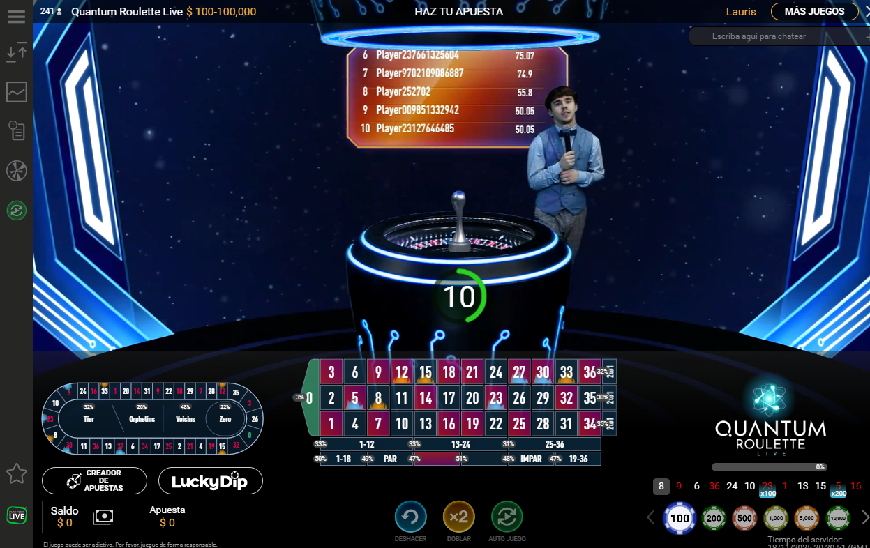 Quantum roulette en Bet365