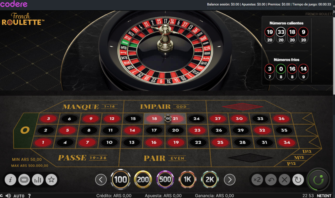 French roulette codere