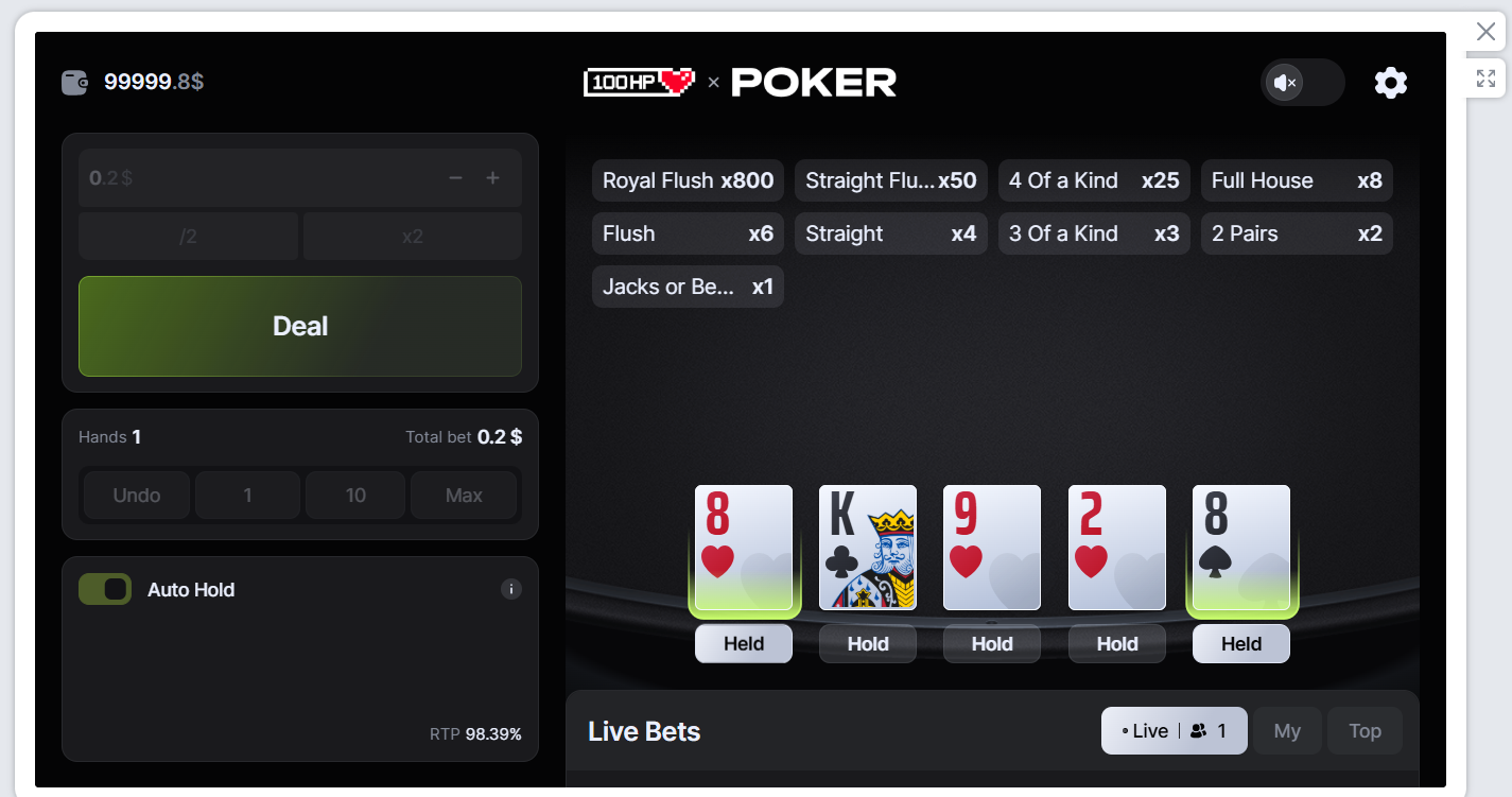 Juego de poker clasico