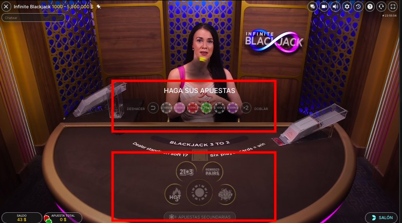 Infinite-Blackjack-juego en vivo-1