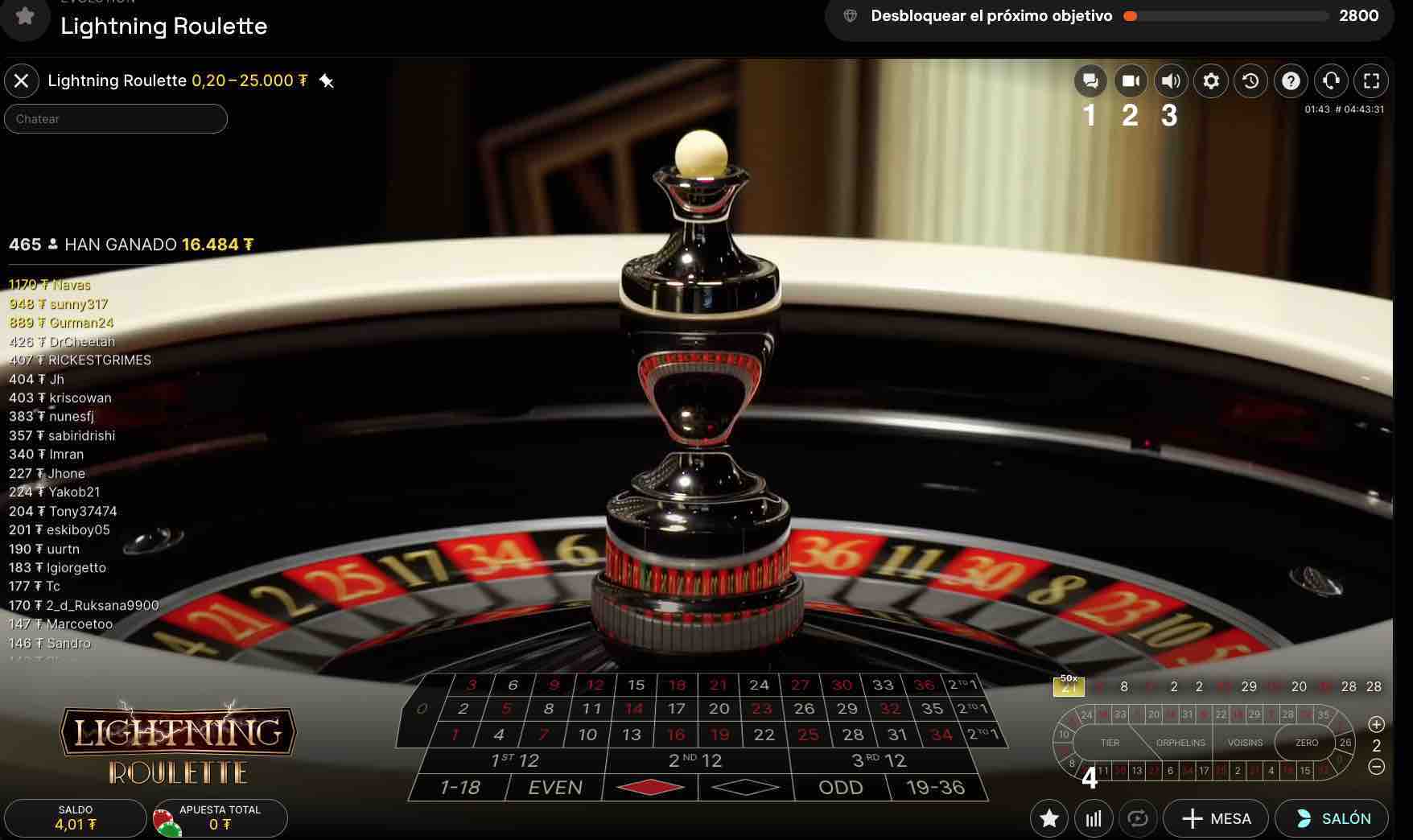 Lightning Roulette casino 3