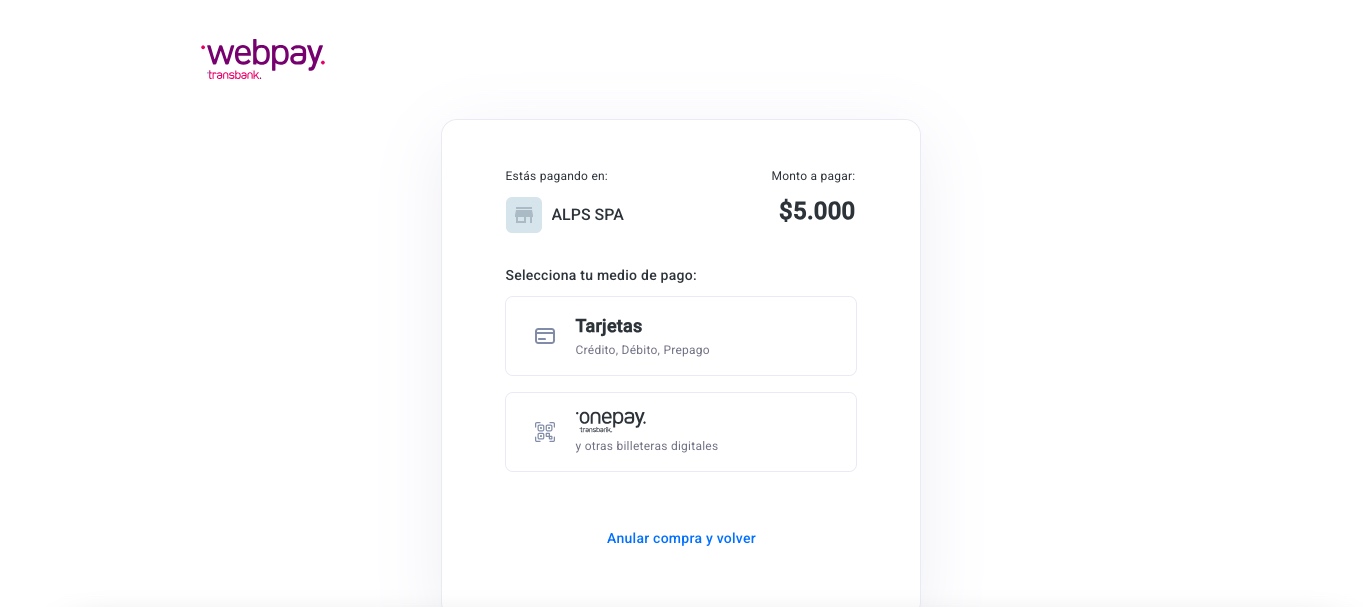 WebPay depósito 4