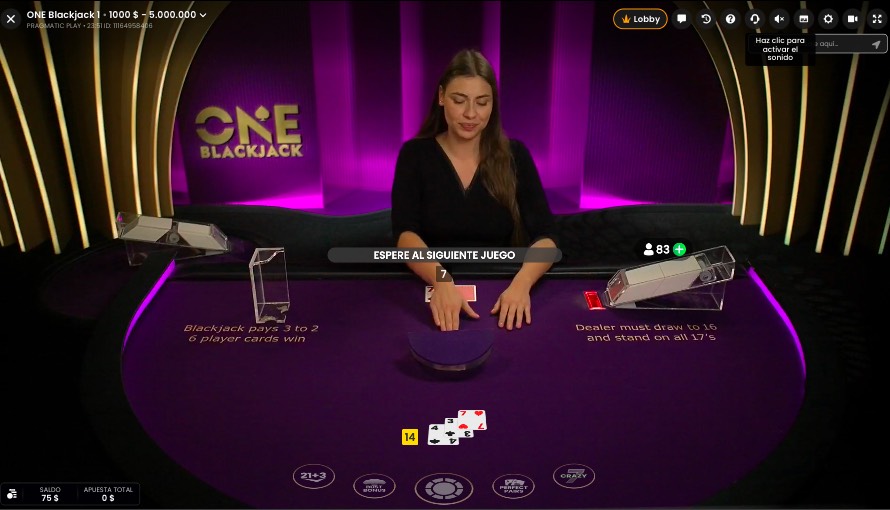 One-blackjack-Pragmatic-Live