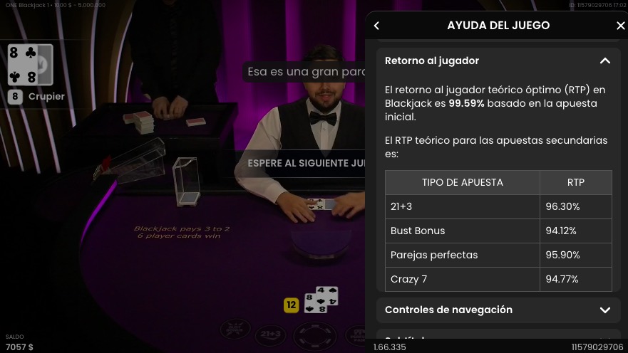 One-blackjack-Tasa-de-la-casa-y-RTP