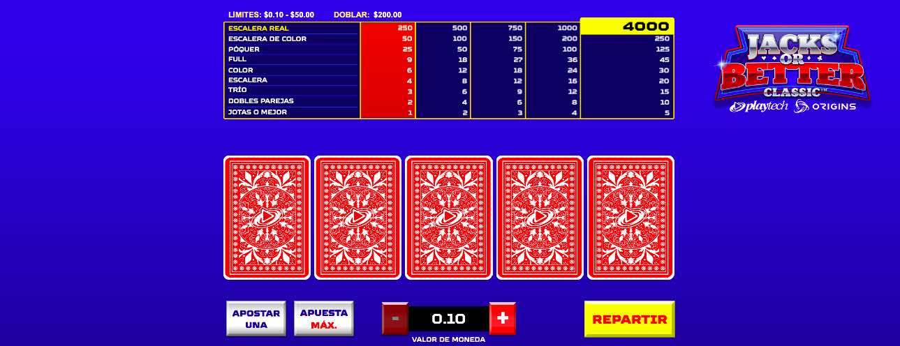 Poker-Online-Jacks-or-better-juego