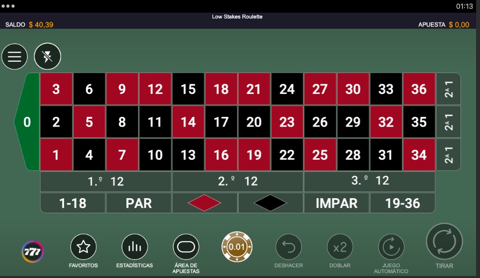 Ruleta-Low-Stakes-Roulette-Tonybet-juego