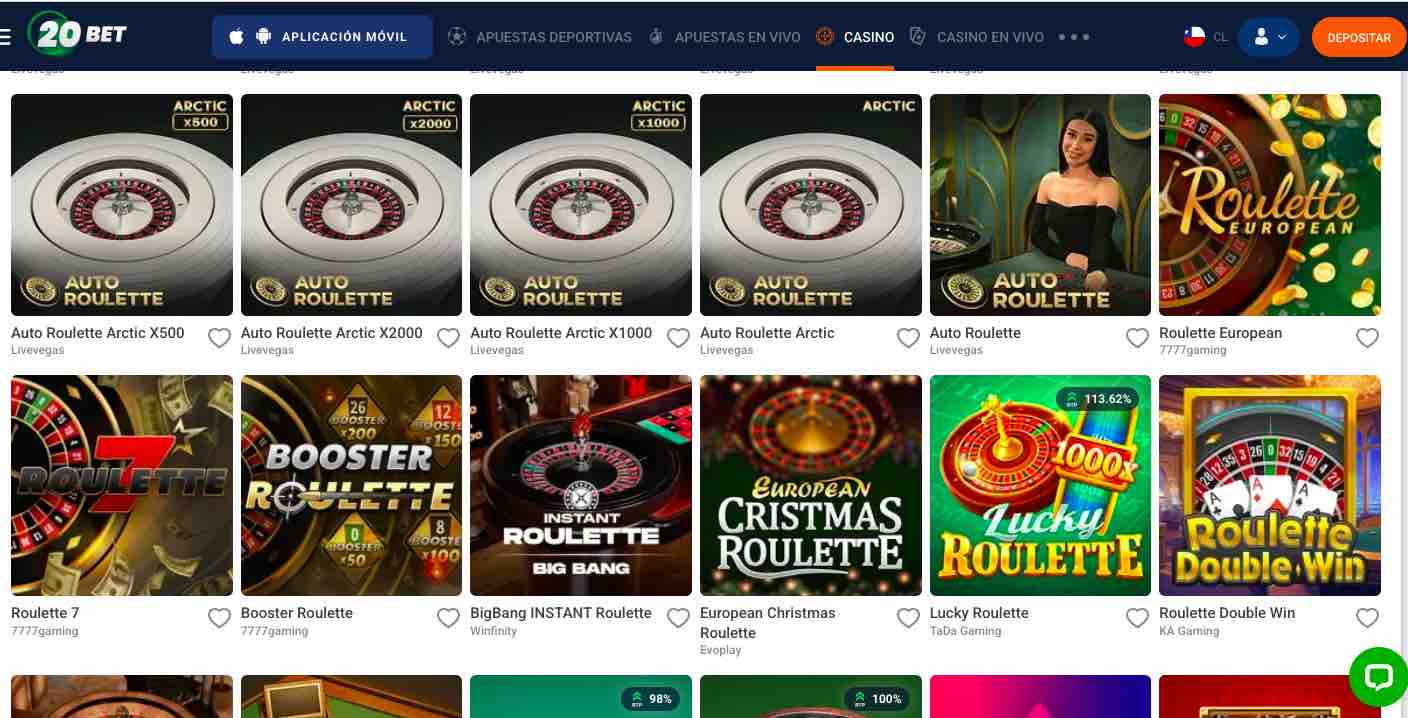 Ruleta-online-20bet-lobby