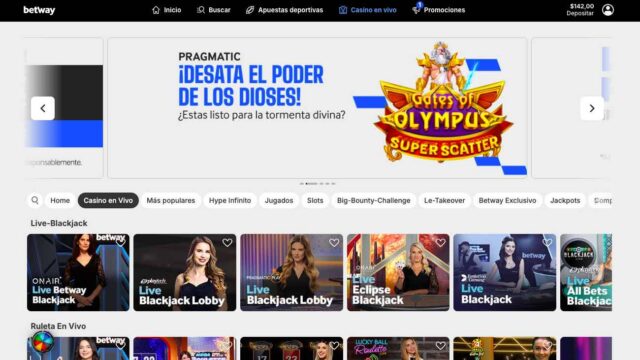 Casino en vivo 3 - Betway - ok
