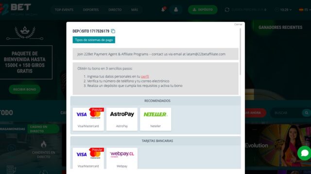 Deposito-1-22Bet-ok