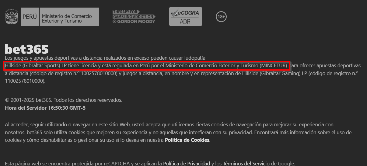 Licencia de Mincetur para casinos online en Perú