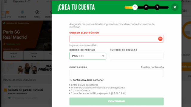 Registro en casino Inkabet 1