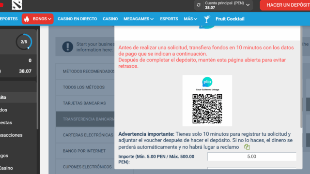 Depósito en casino online Megapari 2