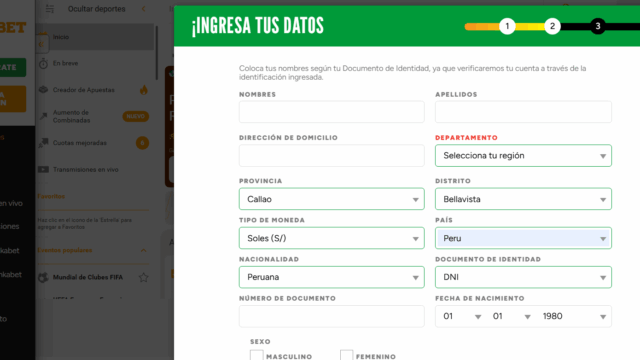 Registro en casino Inkabet 2