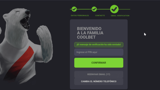 Registro en casino online Coolbet 3