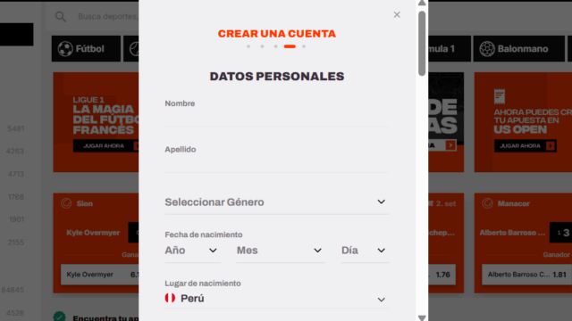 Registro en casino online Betwarrior 4