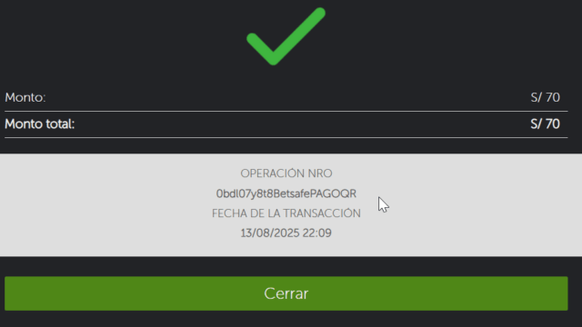 Depósito en casino online Betsafe 2