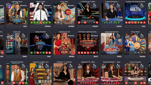 Juegos en vivo en casino online Coolbet 2