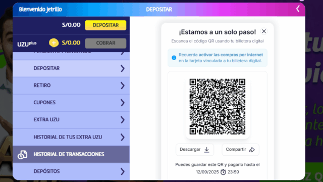 Depósito en casino online PlayUZU 2