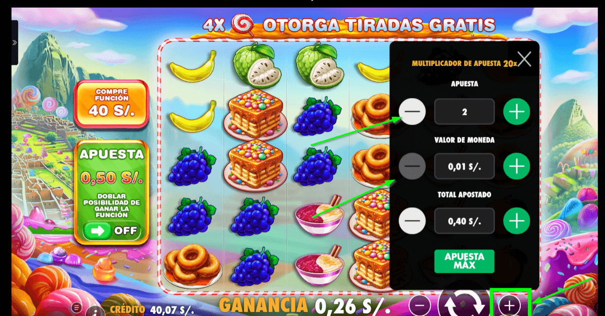 Giros automáticos en Perú Candyland