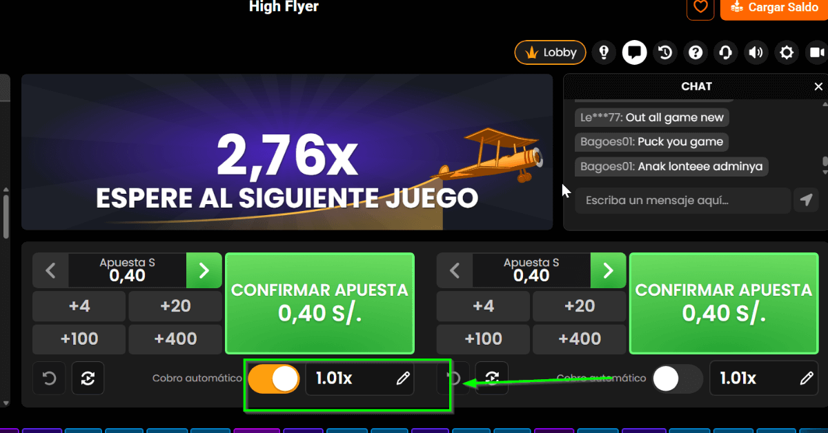 High Flyer retiro automático