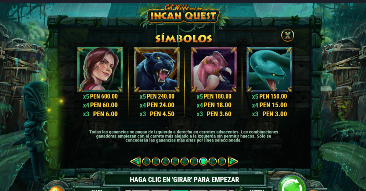 Símbolos de Cat Wilde and the Incan Quest