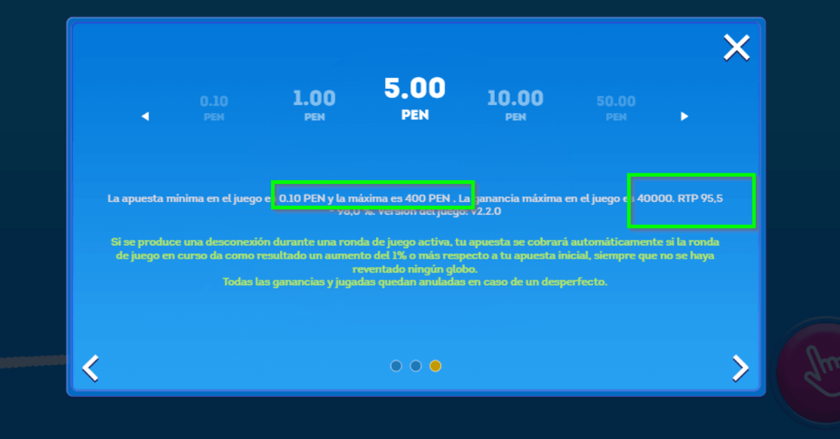 Apuestas y RTP de Balloon online