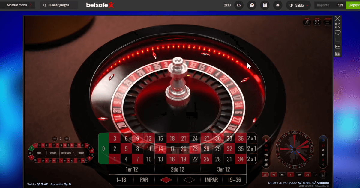 ruleta speed en Betsafe