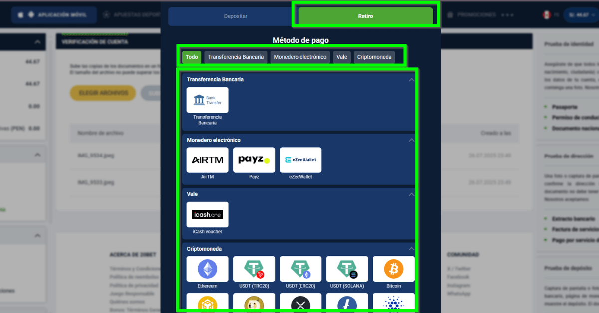 Elegir método de pago