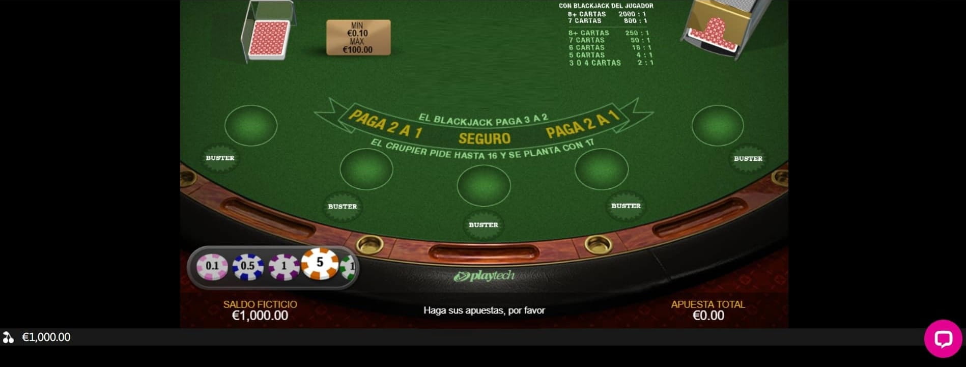 Pantallazo de Demo Blackjack Clásico en Casino Goldenpark