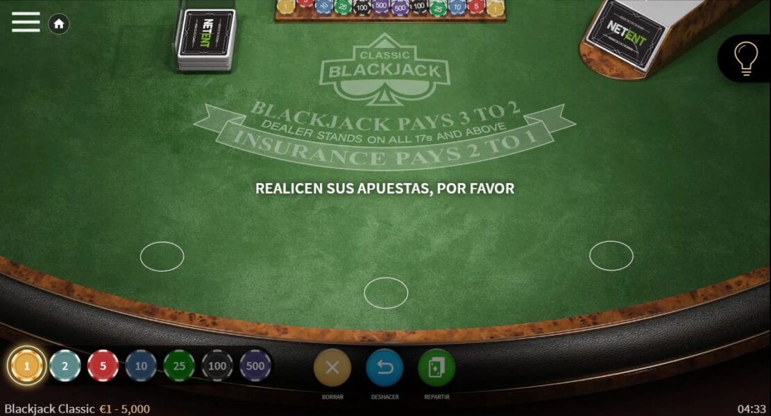 Pantallazo de Demo Classic Blackjack en Casino Goldenpark