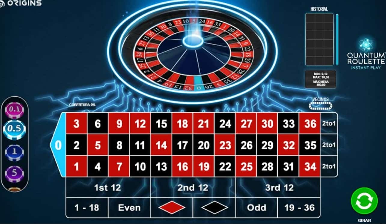 Pantallazo de Ruleta Quantum versión demo en Sportium