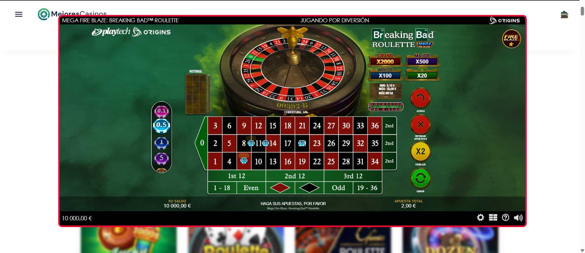 Paso 3.- Jugar a simulador de mega fire blaze ruleta en mejorescasinos.es