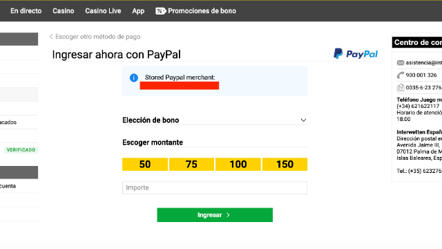 Como hacer un depósito en Interwetten