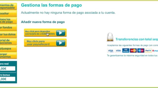 Cómo hacer un depósito en Tombola Casino