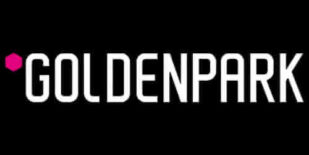 Logo oficial de GoldenPark en negro y rosa