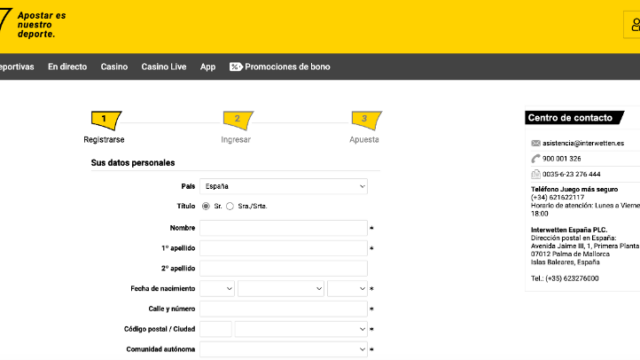 Como hacer el registro en Interwetten