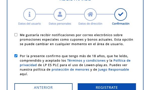 Como hacer el registro en Lowen Play Casino