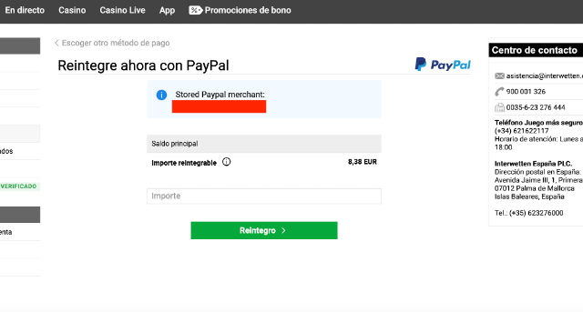 Como hacer un retiro en Interwetten