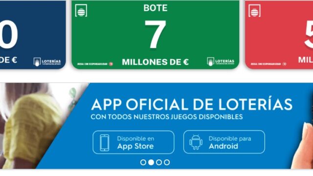 primera impresión de la web de loteria y apuestas del estado