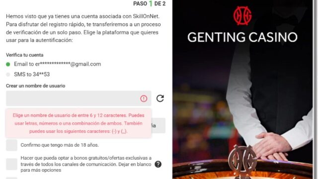 como abrir una cuenta en Genting Casino