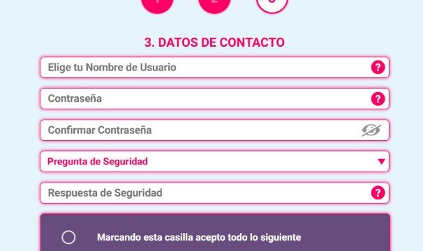 Proceso de registro en YoBingo