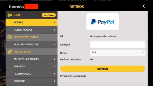 Como hacer un retiro en Mega Casino