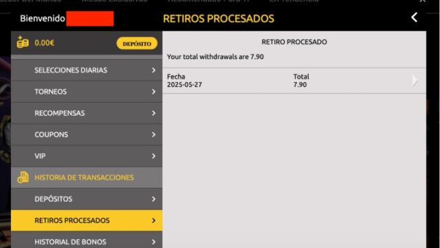Como hacer un retiro en Mega Casino