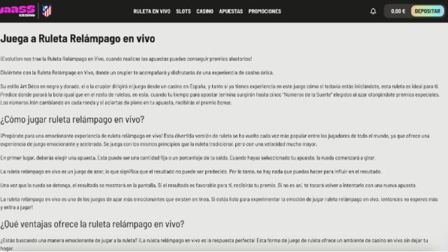 Juegos de casino en vivo en Yaass Casino