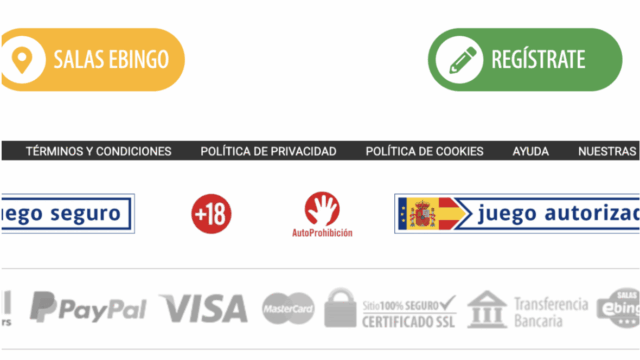 Sellos de seguridad en eBingo y métodos de pago como PayPal, Skrill y tarjeta