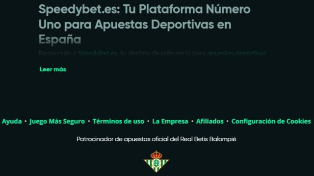 Logo del Real Betis Balompié en el pie de página de SpeedyBet