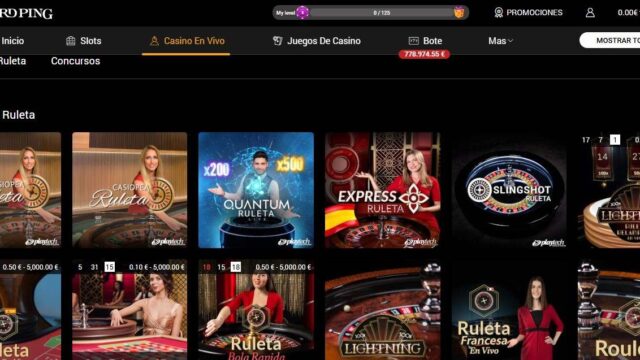 juegos de casino en vivo en LordPing casino